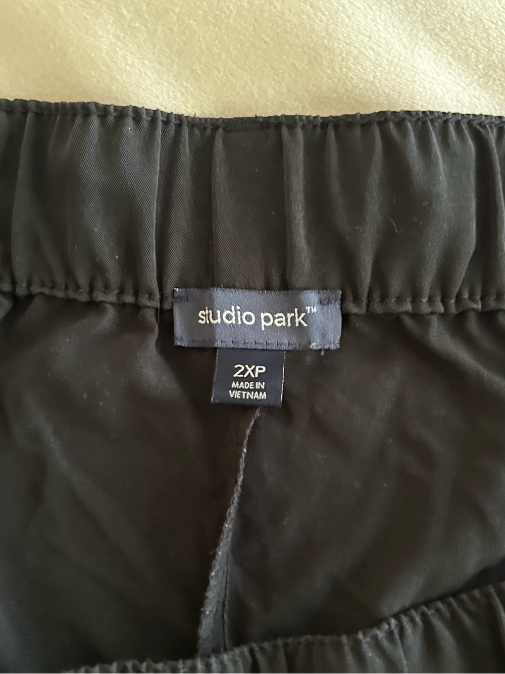 Sueded wide leg pull on pants, elastic waist, pockets.
